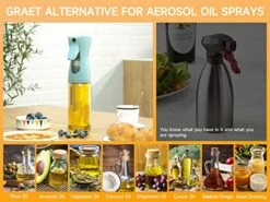Live Oil Sprayer | Glass Oil Mister Oil Sprayer For Cooking | 220ml/7.4 Oz Blue Clear Spray Bottle - Must Have For Air Fryer, Everyday Cooking, Baking, BBQ, Salad | Oil Spritzer Easy To Refil And Use -KitchenAid Shop 51c4JSr4f8L