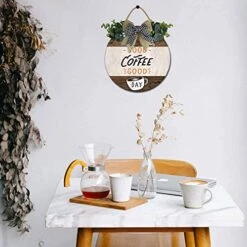 Good Coffee Good Day Coffee Bar Sign Rustic Decor Farmhouse Wall Decor， Wooden Round Retro Coffee Bar Decor Coffee Lover Coffee Station Decor Home Office Kitchen -KitchenAid Shop 51c5OoIZl0L