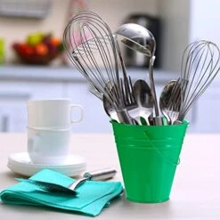 12 Pack Galvanized Buckets, Metal Bucket With Handle, 4.5 X 5 Inch, Tin,Green, Mini Round Flower Pot Plant Basket, Mini Toy Container, Kids Party Supplies For Candy Bars, Vase, Crafts, Favors -KitchenAid Shop 51c5jYuWSkL