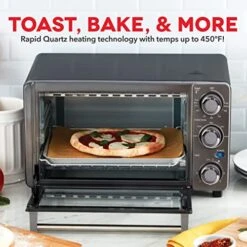 Dash Ash Express Countertop Toaster Oven With Quartz Technology, Bake, Broil, And Toast With 4 Slice Capacity And Pizza Capability – Black -KitchenAid Shop 51c5lwIixJL
