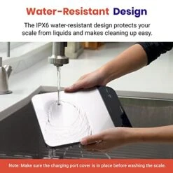 Food Kitchen Scale 22lb, Digital Weight Grams And Oz For Weight Loss, Baking And Cooking, 0.05oz/1g Precise Graduation,5 Weight Units, IPX6 Waterproof, USB Rechargeable,304 Stainless Steel -KitchenAid Shop 51c8yRJmfBL