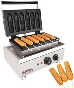 Corn Dog Waffle Maker For Commercial Use | 6 Hotdog Waffles On A Stick | Stainless Steel | 110V (6 Hot Dogs) -KitchenAid Shop 51cA Bgpj0L. AC