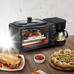 AMAYYAmbj Bread Maker 3 In 1 Breakfast Making Machine Mini Drip Coffee Maker Bread Pizza Oven Frying Pan Toaster Breakfast Machine -KitchenAid Shop 51cAQnoMFtL