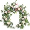 Eucalyptus Garland With Flowers 6FT，Table Runner With Flowers Handcrafted Wedding Centerpieces For Rehearsal Dinner Bridal Shower | Blush Powder Blue -KitchenAid Shop 51cATCi9RtL