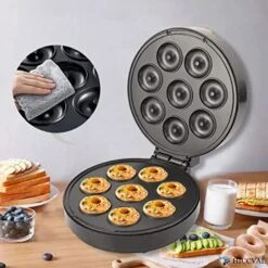 Mini Donut Breakfast Machine, Makes 8 Donuts, Multifunctional Snack Maker With Non-stick Surfaces, Kid Breakfast Desserts Or Snack, For Birthdays And Home Holiday Pa Doughnut-110V -KitchenAid Shop 51cC0EoMZxL