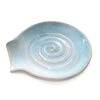Ceramic Spoon Rest For Kitchen Counter - Utensil Holder (Large Spout - Light Blue)