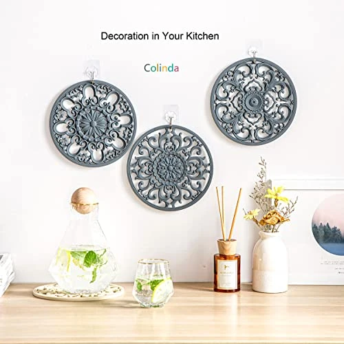 Extra Thick Silicone Trivet Mat For Hot Dishes, Hot Pots And Pans, Pot Holder, Hot Pad To Portect Your Table And Countertop, Kitchen Decor And Accessories,Turquoise,Set Of 3 6 Extra Thick Silicone Trivet Mat For Hot Dishes, Hot Pots And Pans, Pot Holder, Hot Pad To Portect Your Table And Countertop, Kitchen Decor And Accessories,Turquoise,Set Of 3 - Image 4