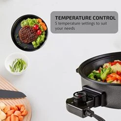 12-Inch Nonstick Electric Skillet - Aluminum Coated Grill Pan & Glass Lid Cover -KitchenAid Shop 51cN30ytxrL