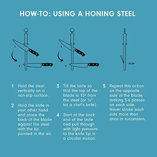 10” Diamond Oval Sharpening Rod - Knife Sharpener - Fast-Cutting 800 Grit Diamond Abrasive - Ergonomic Handle & Non-Marking Tip 5 10” Diamond Oval Sharpening Rod - Knife Sharpener - Fast-Cutting 800 Grit Diamond Abrasive - Ergonomic Handle & Non-Marking Tip - Image 3