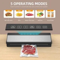 Vacuum Sealer Machine For Food Saver, 6-in-1 Full Automatic Food Sealer With Built-in Cutter &Vacuum Sealers Bags, Air Sealing Dry/Moist/External Vacuum System Modes For All Saving Needs Starter Kit