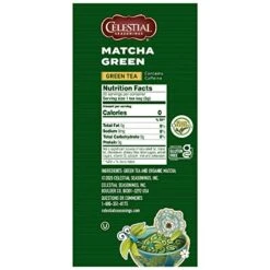 Celestial Seasonings® Green Tea, Matcha Green, Contains Caffeine, 20 Tea Bags (Pack Of 6) -KitchenAid Shop 51cQ5WEJyiL
