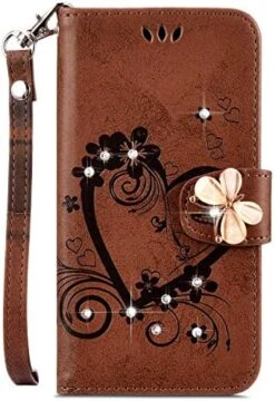 Galaxy Note 9 Case,Shiny Butterfly Rhinestone Emboss Love Floral Pu Leather Diamond Bling Wallet Strap Case With Card Holder Magnetic Flip Cover Compatible With Samsung Galaxy Note 9,rosy -KitchenAid Shop 51cUiqVHUL. AC