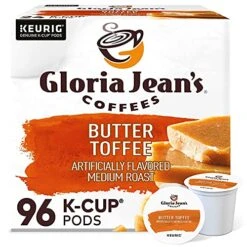 Coffees Butter Toffee, Single-Serve Keurig K-Cup Pods, Flavored Medium Roast Coffee, 96 Count, 24 Count (Pack Of 4)