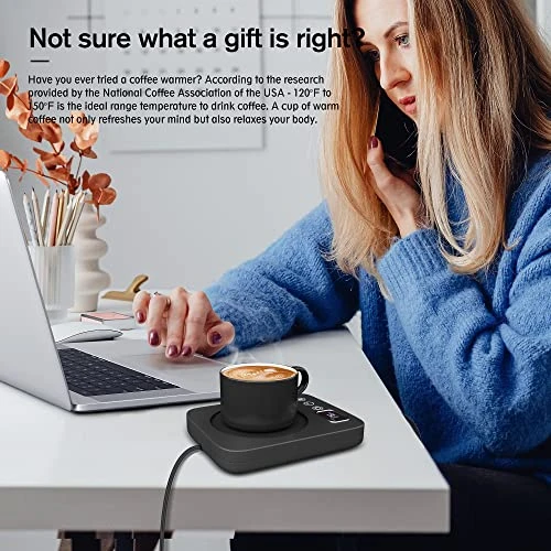 NIGMA Coffee Mug Warmer For Desk, Electric Cup Candle Warmer With Auto Shut Off, Smart Kitchen Gadget For Heating Coffee, Tea, Hot Chocolate, And Milk (No Cup, Black) 8 NIGMA Coffee Mug Warmer For Desk, Electric Cup Candle Warmer With Auto Shut Off, Smart Kitchen Gadget For Heating Coffee, Tea, Hot Chocolate, And Milk (No Cup, Black) - Image 6