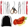 Artcome Seafood Tools Set - 2 Crab Crackers, 2 Lobster Shellers, 2 Seafood Forks, 2 Wide Crab Forks, 1 Seafood Scissors And 1 Storage Bag 2 Artcome Seafood Tools Set - 2 Crab Crackers, 2 Lobster Shellers, 2 Seafood Forks, 2 Wide Crab Forks, 1 Seafood Scissors And 1 Storage Bag -KitchenAid Shop 51cf0PO2axS