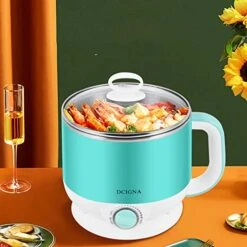 1.5L Electric Hot Pot, Noodle Cooker, Mini Hot Pot, Egg Cooker, Stainless Steel Shabu Shabu Hot Pot With Free Stainless Steel Rack, 110V 600W - For Boiling Water, Eggs, Cooking, Noodles -KitchenAid Shop 51cg4y0IeqL