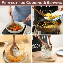 Wooden Spoons For Cooking, 6 Pcs Wooden Utensils For Cooking, Natural Teak Wood Non-Stick Cooking Spoons, Comfort Grip Wood Utensils Set For Kitchen -KitchenAid Shop 51clXKBA9wL