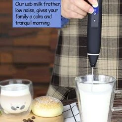 B Rechargeable Milk Frother Handheld Multi-functional Electric Foam Maker With 2 Stainless Whisks,3-Speed Adjustable Mini Milk Foamer For Blending Bulletproof Coffee, Latte, Cappuccino Hot Chocolate -KitchenAid Shop 51cpwG1EJBL