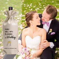 Wedding Gifts Wine Bag, Wedding Couples, Bride And Groom Wine Gift, Linen Wine Gift Bag,Reusable Wine Bag -KitchenAid Shop 51csDXhHSAL