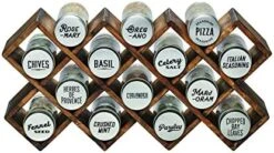 Kamenstein 18 Jar Criss-Cross 2-in-1 Spice Organizer For Countertop Or Wall With Spices Included, FREE Spice Refills For 5 Years, Bamboo With Black Caps -KitchenAid Shop 51cvYzA0sRL. AC