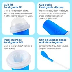 2 Pcs Slushie Maker Cup, Slushie Maker Magic Squeeze Cup Double Layer Squeeze Cup, Homemade Milkshake Maker Cooling Cup DIY For Family -KitchenAid Shop 51d0y66dqbL