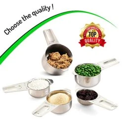 18/8 Stainless Steel Measuring Cups And Spoons Set Of 16 Pieces - 7 Nesting Cups And 7 Stackable Spoons - Durable Professional Portable Kitchen Set -KitchenAid Shop 51d4aeq9YAL