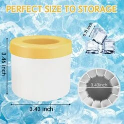 Cylinder Silicone Ice Cube Mold, New 3D Ice Cubes Maker, Decompress Ice Lattice, Press-Type Easy-Release Ice Cup (Yellow-white) -KitchenAid Shop 51d4rnpTEBL