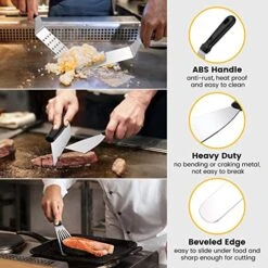 Griddle Accessories Kit, 44Pcs Flat Top Grill Accessories For Blackstone Griddle Accessories For Camp Chef BBQ Grill Tools Set Spatula Set With Scissors, Spatula, Scraper, Basting Cover -KitchenAid Shop 51dDdibtWWL