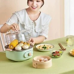 Food Steamer For Fast, Healthy Cooking, Stackable Two-tier Bowl For Vegetables And Seafood, Plus Rice Basket, Green And Stainless Steel -KitchenAid Shop 51dJWklYQnL