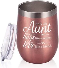 Auntie Christmas Birthday Gifts Wine Tumbler, Funny Birthday Mother's Day Gifts For Aunts From Nephew Niece, 12 Oz Auntie Sippy Cup Insulated Stainless Steel Wine Tumbler With Lid, Mint -KitchenAid Shop 51dLj2NSpIL. AC