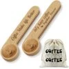 2 Pieces Funny Wood Coffee Scoop And Seal - Coffee Better/Forever Coffee, Coffee Measuring Scoop, Coffee Bag Clip Suitable For Coffee Beans Or Tea, Gift For Coffee Lover, Coffee Connoisseur