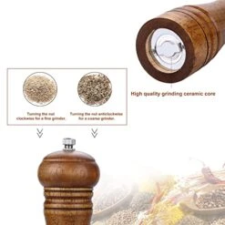 Wood Pepper Grinder Pepper Mill,Adjustable Coarseness Wooden Peppermill, Ceramic Grinding Mechanism Salt Mill Refillable - 8inch (1 Pack) -KitchenAid Shop 51djLJCA2nL