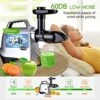 Juicer Machines-SOVIDER Up To 92% Juice Yield Masticating Slow Juicer With Reverse Function- Easy Clean Cold Press Juicer With Brush-Quiet Motor Compact Juicer For Vegetables And Fruits Space-Saving