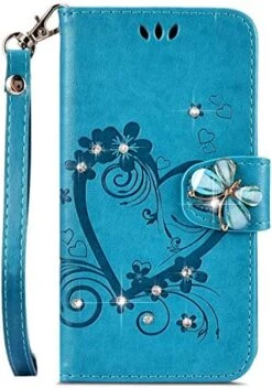 Galaxy Note 9 Case,Shiny Butterfly Rhinestone Emboss Love Floral Pu Leather Diamond Bling Wallet Strap Case With Card Holder Magnetic Flip Cover Compatible With Samsung Galaxy Note 9,rosy -KitchenAid Shop 51dq1ESBjWL. AC