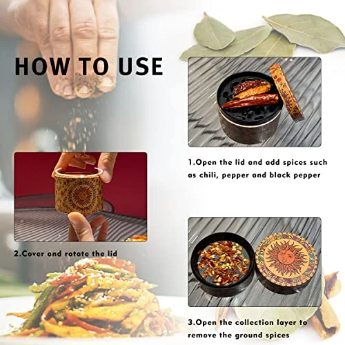 3 Inch Grinder Large Grinder Vintage Boho Grinder Sun And Moon Orange 8 3 Inch Grinder Large Grinder Vintage Boho Grinder Sun And Moon Orange - Image 6