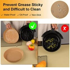 Air Fryer Liners Disposable, 50 PCS 6.3 Inch Air Fryer Parchment Paper Liners Nonstick Oil Resistant Waterproof Baking Paper Sheets Fryer Filter Paper For Air Fryer Microwave Oven Roasting -KitchenAid Shop 51dsFBpaoWL