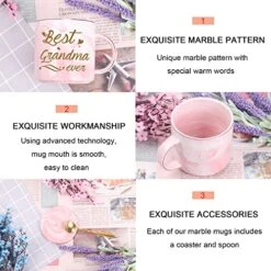 Best Grandma Mug Best Grandma Ever Mug Grandma Gifts Birthday Mothers Day Gifts For Grandma From Granddaughter Grandson Grandchildren Grandkids 12 Ounce Exquisite Box Spoon And Mug Mat Pink -KitchenAid Shop 51e1l6GbJ4L