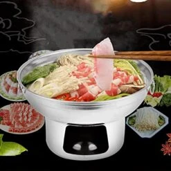 Happyyami Shabu Hot Pot Camping Stove Portable Stainless Steel Stove Wok Ring Portable Stove Pot For Kitchen Outdoor Camping Cooking Grilling Silver -KitchenAid Shop 51e2oqldmlL