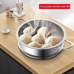 Stainless Steel Steamer Insert For Fish And Vegetables, Food Supplements, Steamed Filled Bun With Heat-resistant Handles, Thickened Material, Robust And Durable, -KitchenAid Shop 51e4r5AGPpL