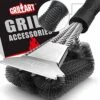 Grill Brush And Scraper, Extra Strong BBQ Cleaner Accessories, Safe Wire Bristles 18" Barbecue Triple Scrubbers Cleaning Brush For Gas/Charcoal Grilling Grates, Wizard Tool BR-8115