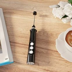 Ilk Frother Handheld Electric Foam Maker USB Rechargeable Coffee Frother With 2 Stainless Whisks, 3 Speed Adjustable Mini Blender For Coffee, Latte, Cappuccino, Egg Whisks, Hot Chocolate (Black) -KitchenAid Shop 51eCbSde2CL