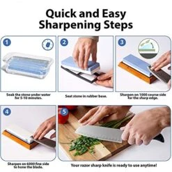 Whetstone Knife Sharpening Stone, Pebble Premium 2 Side Grit 1000/6000 Waterstone | Kitchen Gift Polishing Tool For Husband & Dad -KitchenAid Shop 51eMgmTnLoL