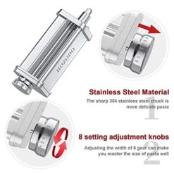 Pasta Attachment For KitchenAid Mixer, Includes Pasta Sheet Roller, Spaghetti Cutter, Fettuccine Cutter, 3Pcs For Kitchenaid Pasta Attachment By HOZODO -KitchenAid Shop 51eOLmyfF7L