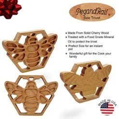 Honey Bee Trivet- Solid Cherry Wood Trivet Hot Pad Holder 11 Honey Bee Trivet- Solid Cherry Wood Trivet Hot Pad Holder -KitchenAid Shop 51eOX8o4qyL