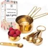 Old Measuring Cups And Spoons Set - Stackable, Stylish, Sturdy 8-Piece Gold Measuring Cups And Gold Measuring Spoons Set - Cute Measuring Cup Set, Gold Kitchen Accessories, Gold Kitchen Utensils 2 Old Measuring Cups And Spoons Set - Stackable, Stylish, Sturdy 8-Piece Gold Measuring Cups And Gold Measuring Spoons Set - Cute Measuring Cup Set, Gold Kitchen Accessories, Gold Kitchen Utensils -KitchenAid Shop 51eOflgStoL