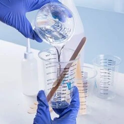 Disposable Mixing Cups Pack Of 25 8oz Graduated Clear Plastic Measuring Cups Multipurpose Mixing Resin Epoxy Paint Stain Art Supplies Cooking & Baking Calibrated Measurements In ML & OZ -KitchenAid Shop 51ePbmPKenL