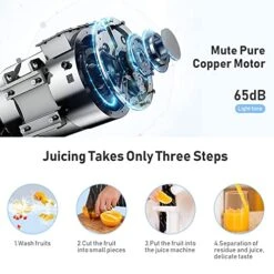 Slow Masticating Mini Juicer Extractor Easy To Clean, Cold Press Juicer Machine With Quiet Motor For High Nutrient Fruit Juice (Brush Included) 12 Slow Masticating Mini Juicer Extractor Easy To Clean, Cold Press Juicer Machine With Quiet Motor For High Nutrient Fruit Juice (Brush Included) -KitchenAid Shop 51eRr3zZc5L