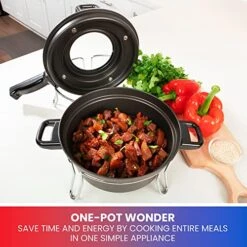 Zech Cooker Electric Oven, Classic European Style One-Pot Multicooker, Non-Stick Mini-Oven With Adjustable Temperature, Portable All-in-One Cooking For Dorm Rooms, Cottage, RV, Camping -KitchenAid Shop 51eVfaF3GYL