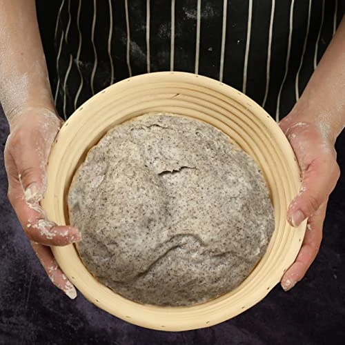 Anneton Bread Proofing Basket Set, For Sourdough Bread Baking, Brotform Dough Rising Bowl, 9inch Round Rattan Basket With Baking Tools Kit, Cloth Liner, Scoring Lame, Scraper, Brush, Gifts For Bakers 6 Anneton Bread Proofing Basket Set, For Sourdough Bread Baking, Brotform Dough Rising Bowl, 9inch Round Rattan Basket With Baking Tools Kit, Cloth Liner, Scoring Lame, Scraper, Brush, Gifts For Bakers - Image 4