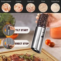 Electric Pepper Grinder USB Rechargeable, Automatic Pepper And Salt Mill Grinder With LED Light, Quick Charging Grinder, Adjustable Coarseness, One Hand Operation 15 Electric Pepper Grinder USB Rechargeable, Automatic Pepper And Salt Mill Grinder With LED Light, Quick Charging Grinder, Adjustable Coarseness, One Hand Operation -KitchenAid Shop 51eiSb4OXKL